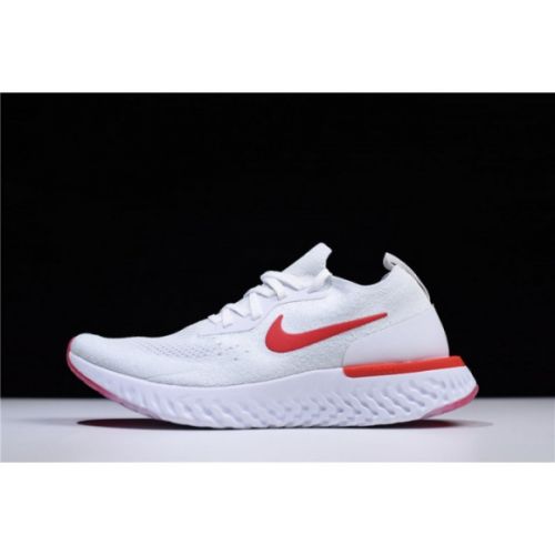 nike epic react flyknit white red AQ0067 800